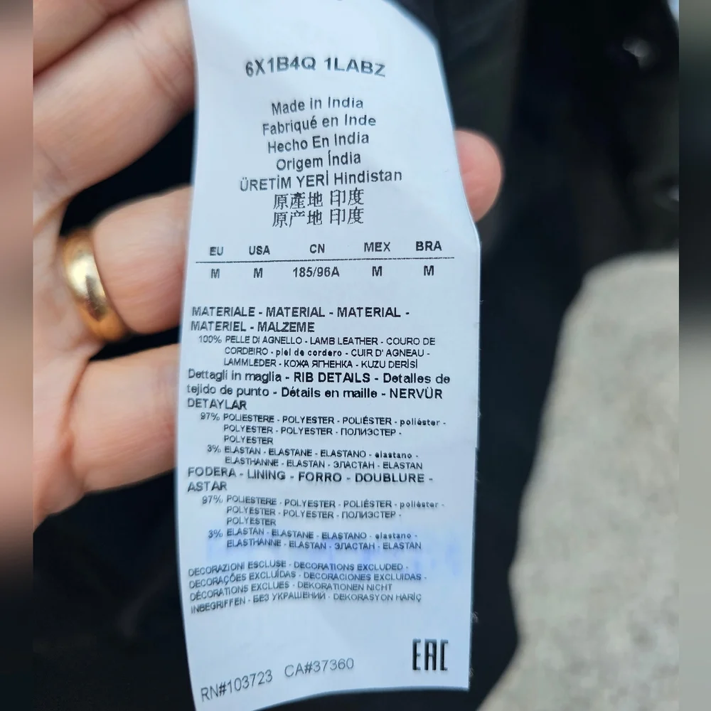 EMPORIO Armani black butter soft leather bomber jacket  M - Picture 8 of 16